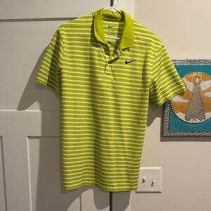 Nike Men's Lime Striped Polo Shirt